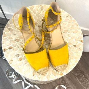 Vince Camuto Yellow Heeled Espadrilles Sz 10